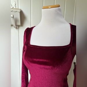 Long-Sleeve Plum/Jam Mini Dress